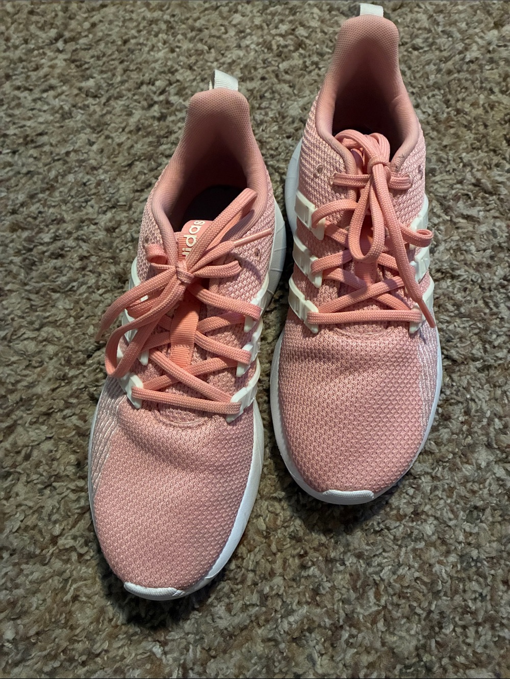 adidas Women’s Coral Pink Knit Athletic Sneakers